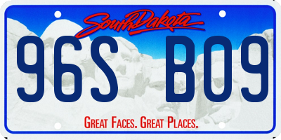 SD license plate 96SB09