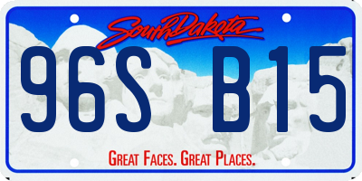 SD license plate 96SB15