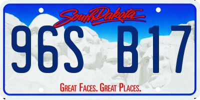 SD license plate 96SB17