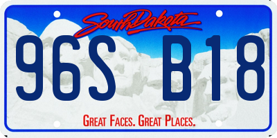 SD license plate 96SB18