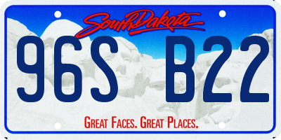 SD license plate 96SB22
