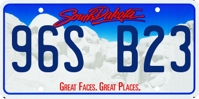 SD license plate 96SB23