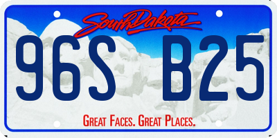 SD license plate 96SB25