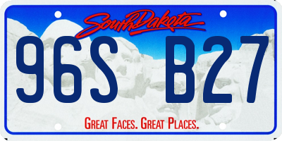 SD license plate 96SB27