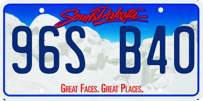 SD license plate 96SB40