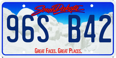 SD license plate 96SB42