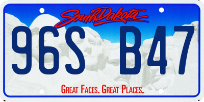 SD license plate 96SB47