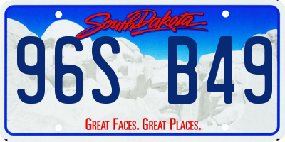 SD license plate 96SB49