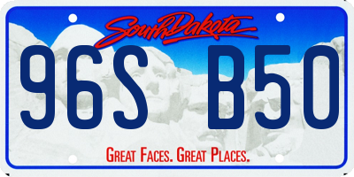 SD license plate 96SB50