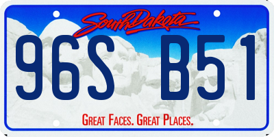 SD license plate 96SB51