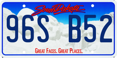 SD license plate 96SB52