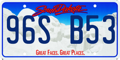 SD license plate 96SB53