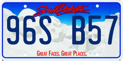 SD license plate 96SB57