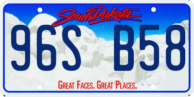 SD license plate 96SB58