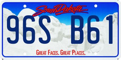 SD license plate 96SB61