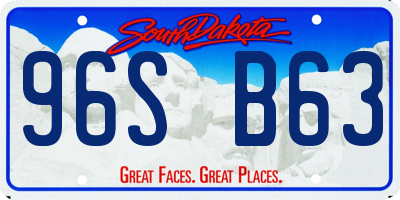 SD license plate 96SB63