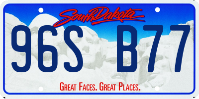 SD license plate 96SB77