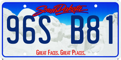 SD license plate 96SB81