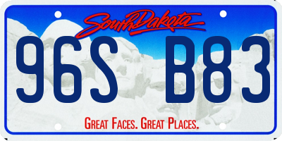SD license plate 96SB83