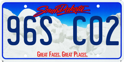 SD license plate 96SC02