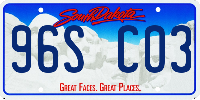 SD license plate 96SC03