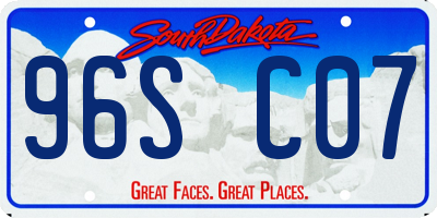 SD license plate 96SC07