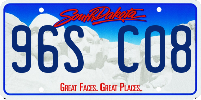 SD license plate 96SC08