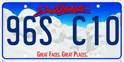 SD license plate 96SC10