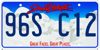 SD license plate 96SC12