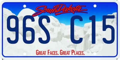 SD license plate 96SC15
