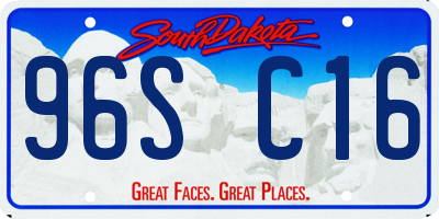 SD license plate 96SC16