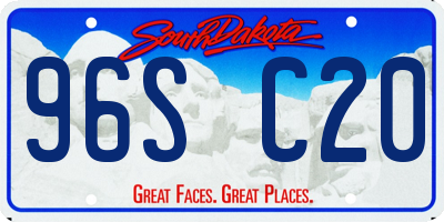 SD license plate 96SC20