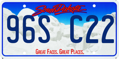 SD license plate 96SC22