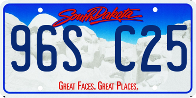 SD license plate 96SC25
