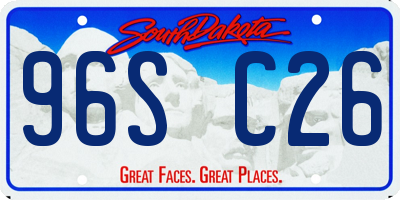 SD license plate 96SC26