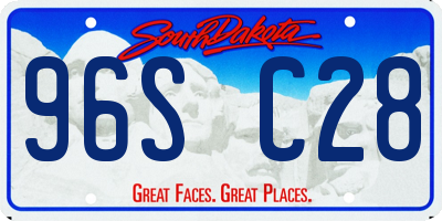 SD license plate 96SC28