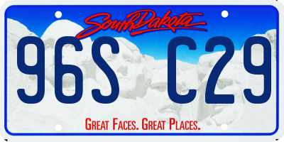 SD license plate 96SC29