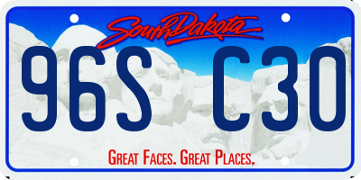 SD license plate 96SC30