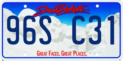 SD license plate 96SC31