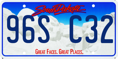 SD license plate 96SC32