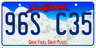 SD license plate 96SC35