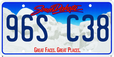 SD license plate 96SC38