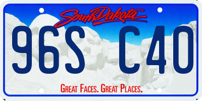 SD license plate 96SC40