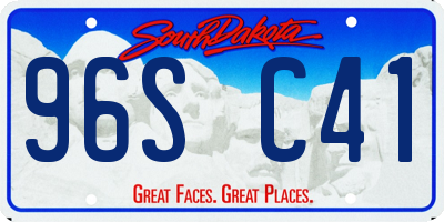 SD license plate 96SC41