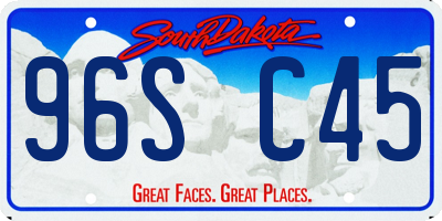 SD license plate 96SC45