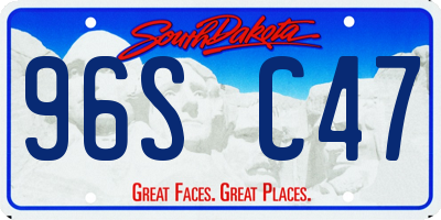 SD license plate 96SC47