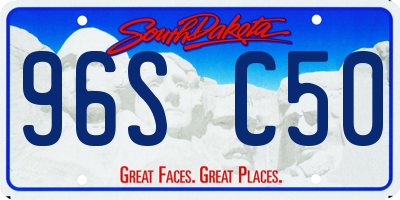 SD license plate 96SC50