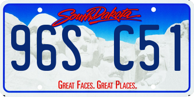 SD license plate 96SC51