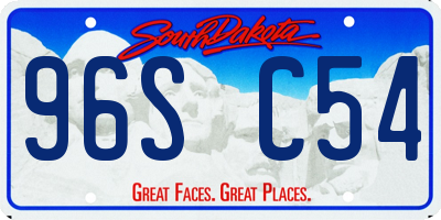 SD license plate 96SC54