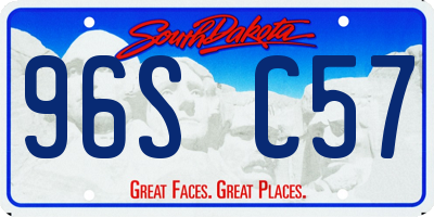 SD license plate 96SC57